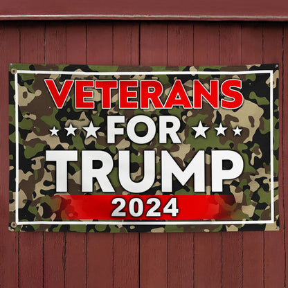 Veterans For Trump 2024 Camo Grommet Flag MLN3822GF