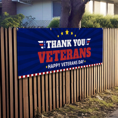 Thank You Veterans Happy Veterans Day Fence Banner TQN3810FB