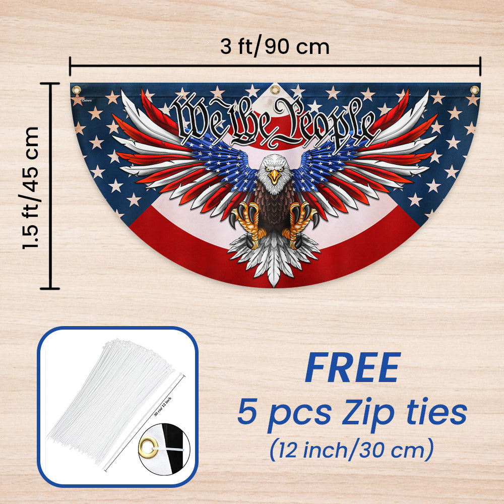 We The People Patriotic Eagle Non-Pleated Fan Flag MLN3356FL