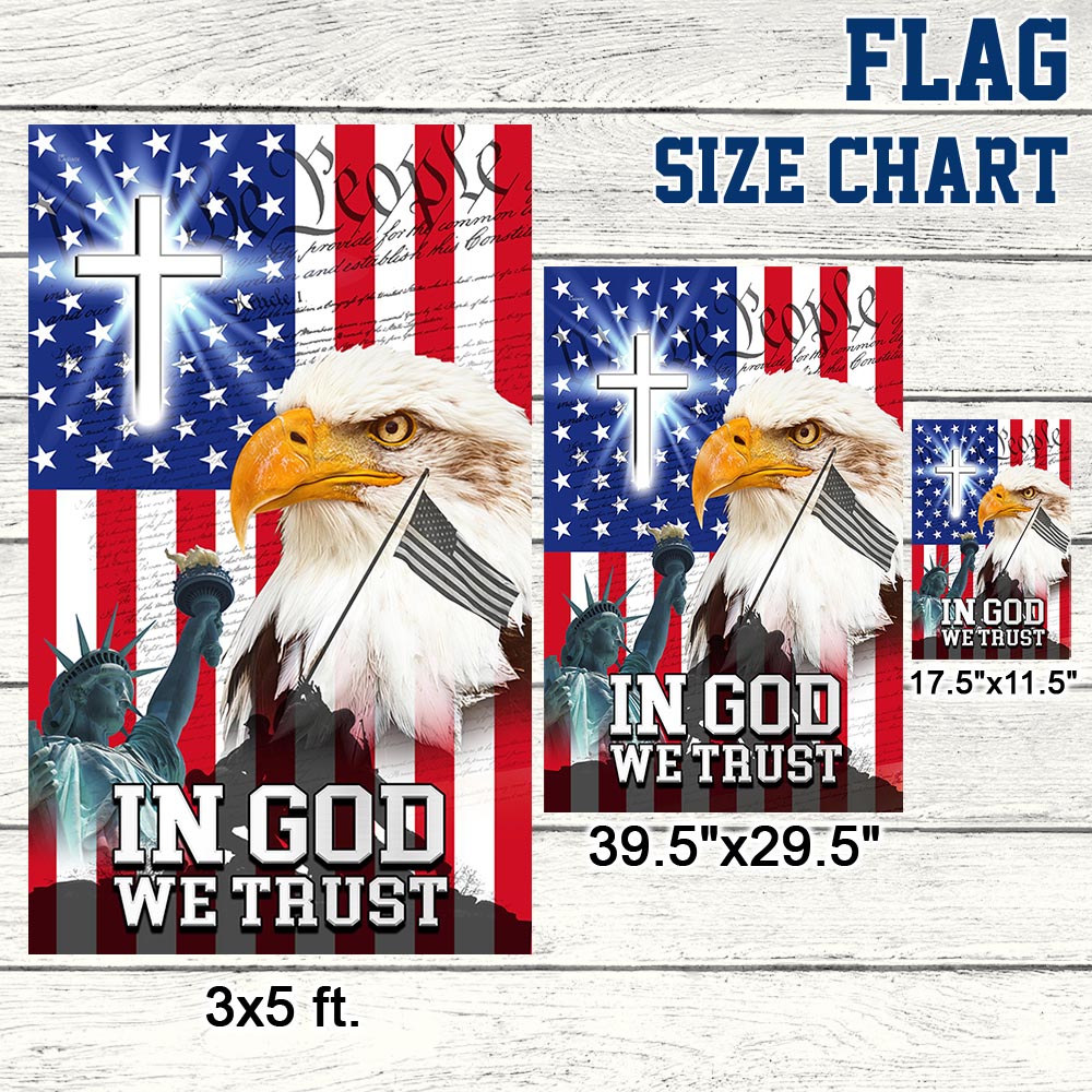 Flagwix American Flag - In God We Trust, We The People, Christian Cross American Eagle Flag TPT107F