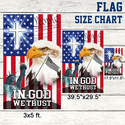 Flagwix American Flag - In God We Trust, We The People, Christian Cross American Eagle Flag TPT107F