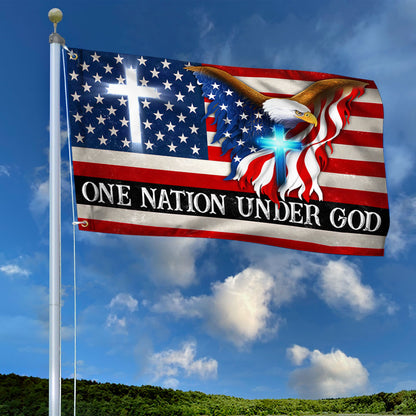 One Nation Under God, Christian Cross, American Flag TPT12GF