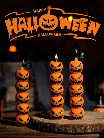 Halloween Long Stem Aromatherapy Candle – Creative Finger, Pumpkin & Skull Assembly Design