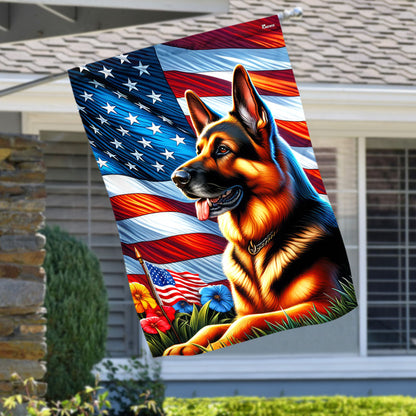FLAGWIX  Patriot German Shepherd American Flag MLN2633F