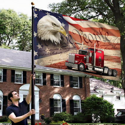 Trucker Flag American Eagle Trucker Grommet Flag TRV1693GF