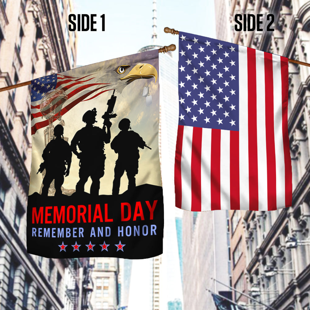 Memorial Day Veteran Remember And Honor Two-Sided Flag TPT781F