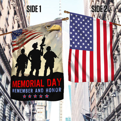 Memorial Day Veteran Remember And Honor Two-Sided Flag TPT781F