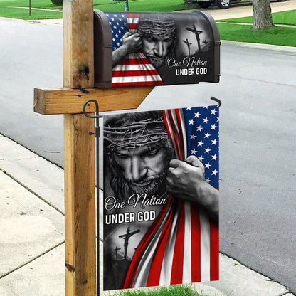 One Nation Under God Jesus Garden Flag &amp; Mailbox Cover TRL06Fv5MF
