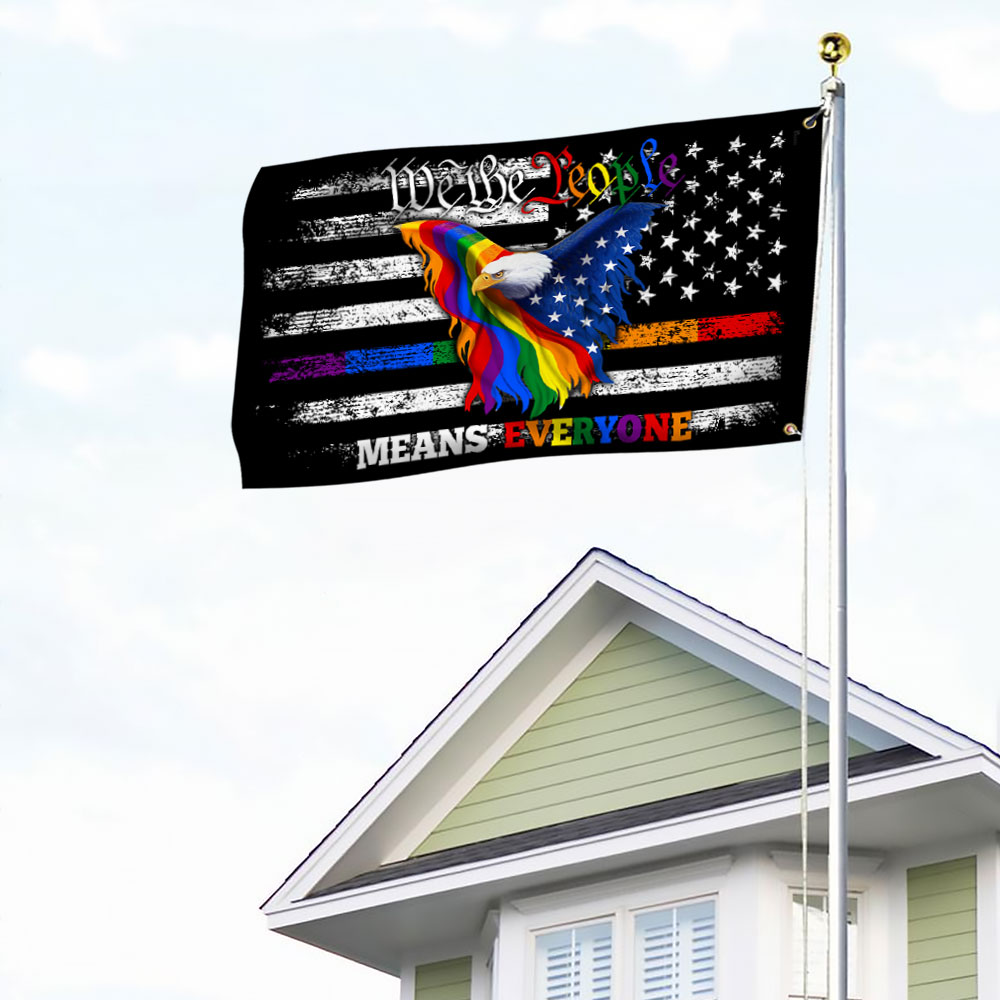 LGBT Pride Eagle Grommet Flag We The People Means Everyone DDH3459GF