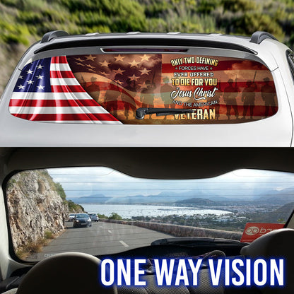 Owe To God And Veteran Rear Window Decal MLH1665CD
