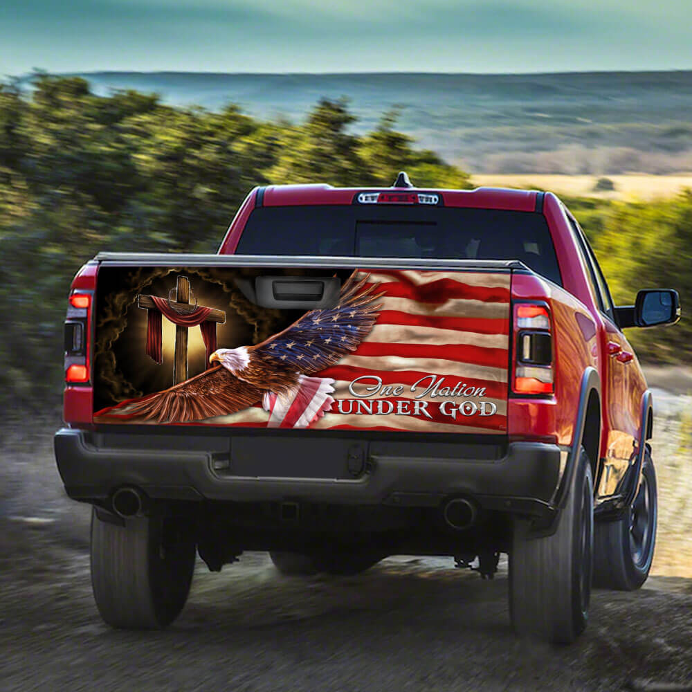 One Nation Under God. American Eagle Truck Tailgate Decal Sticker Wrap THB3124TD