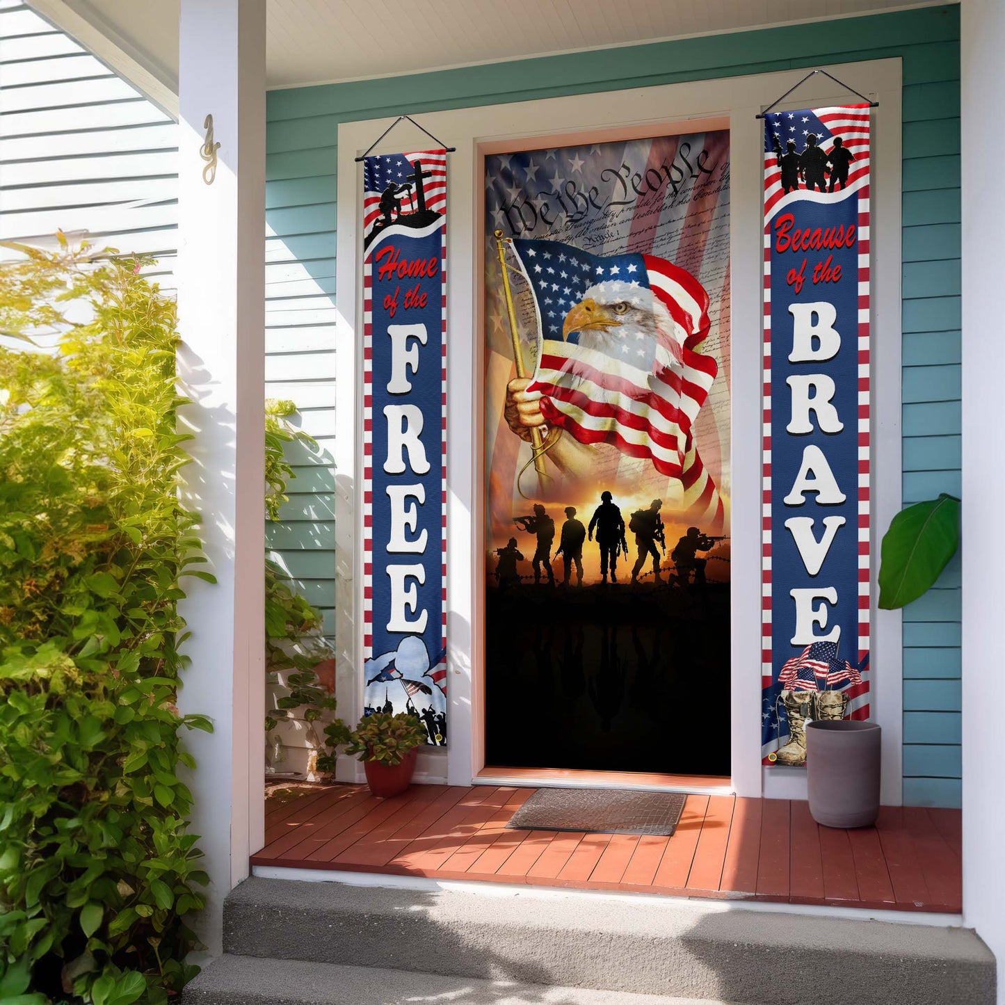 Veterans Day, Home Of The Free Because Of The Brave Door Cover &amp; Banners TPT1279CB