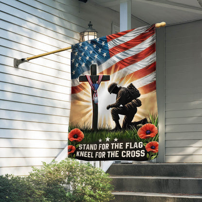 US Veteran Honor The Fallen Flag Stand for the Flag Kneel for the Cross Flag MLN5775TNB