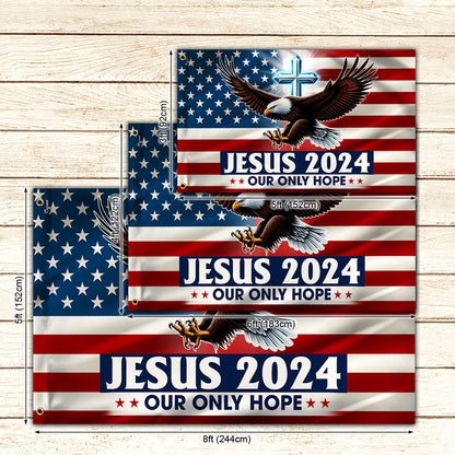 Jesus Our Hope American Eagle Grommet Flag PTL01GF