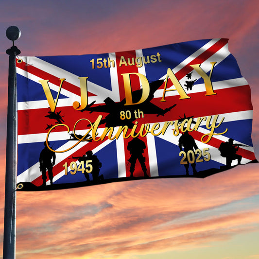 VJ Day 15th August 80th Anniversary Union Jack Grommet Flag MLN5563DNV