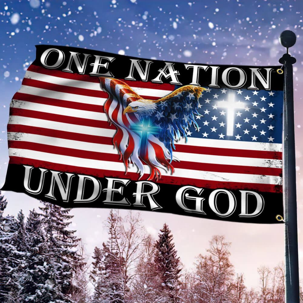 One Nation Under God American Eagle Grommet Flag THB3602GFv2