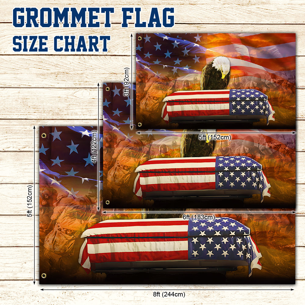 Veteran Flag Remembrance American Eagle Honoring All Who Served Grommet Flag QTR31GF