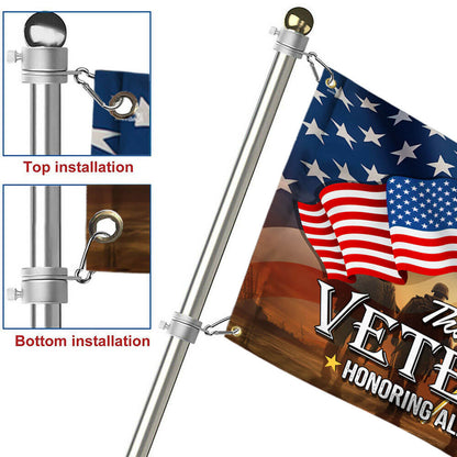 Thank You Veterans, American Eagle Memorial Veteran Day Flag TPT66GFv1n