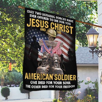U.S. Veteran Day Flag Jesus Christ And The American Soldier TQN1013F