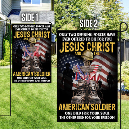 U.S. Veteran Day Flag Jesus Christ And The American Soldier TQN1013F