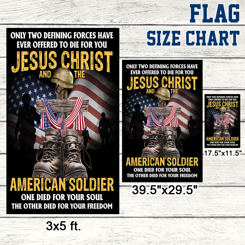 U.S. Veteran Day Flag Jesus Christ And The American Soldier TQN1013F