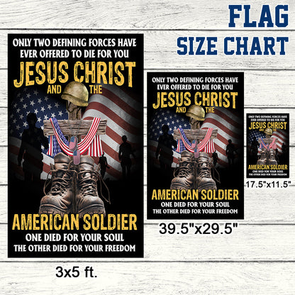 U.S. Veteran Day Flag Jesus Christ And The American Soldier TQN1013F