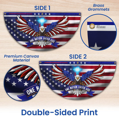 One Nation Under God Patriotic Eagle Non-Pleated Fan Flag TQN2650FL