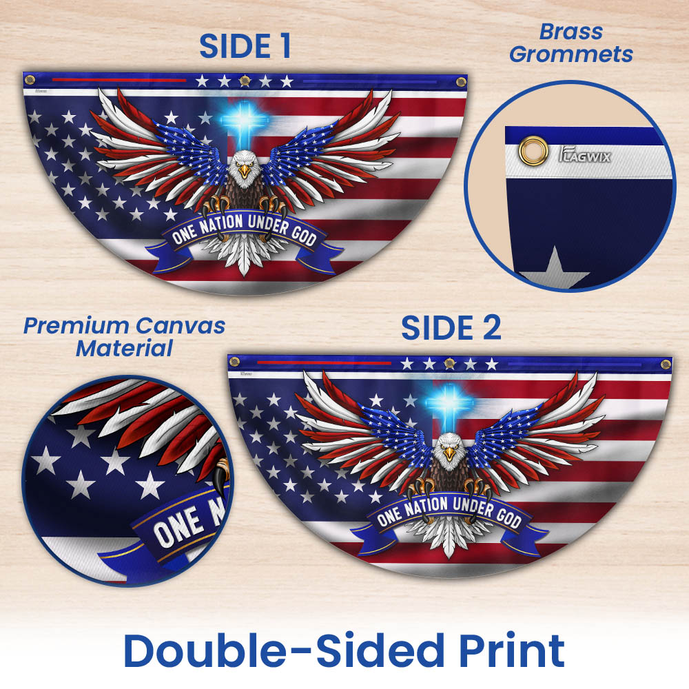 One Nation Under God Patriotic Eagle Non-Pleated Fan Flag