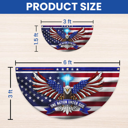 One Nation Under God Patriotic Eagle Non-Pleated Fan Flag TQN2650FL