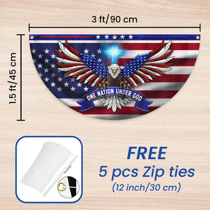 One Nation Under God Patriotic Eagle Non-Pleated Fan Flag TQN2650FL