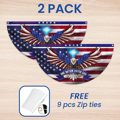 One Nation Under God Patriotic Eagle Non-Pleated Fan Flag