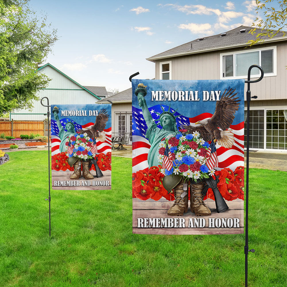 Memorial Day Remember and Honor Veteran Boots Flag MLN1280F