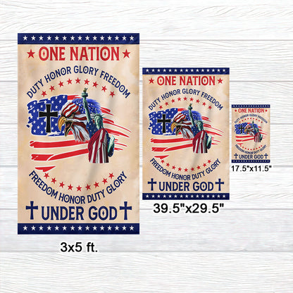 Flagwix American Flag - Patriot Eagle One Nation Under God Duty Honor Glory Freedom Flag MLN1429F