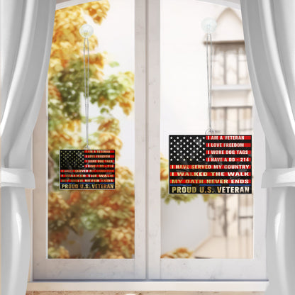 Proud U.S. Veteran Suncatcher - Acrylic Hanging Gift for Veterans Day, Memorial Day & Patriotic Decor TQN3879AS