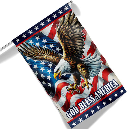 Flagwix American Flag - God Bless America Patriotic Eagle Flag MLN3352F