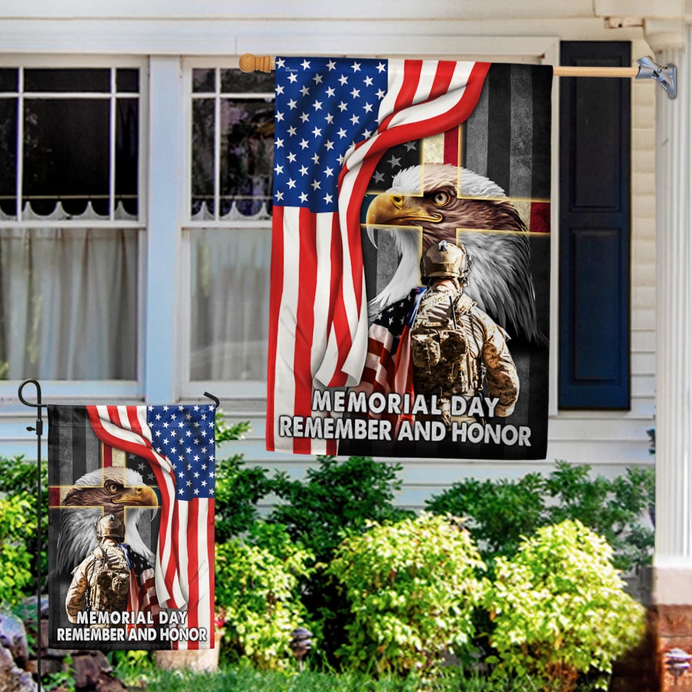 Memorial Day Remember And Honor, U.S. Veteran American Eagle Flag TPT730F