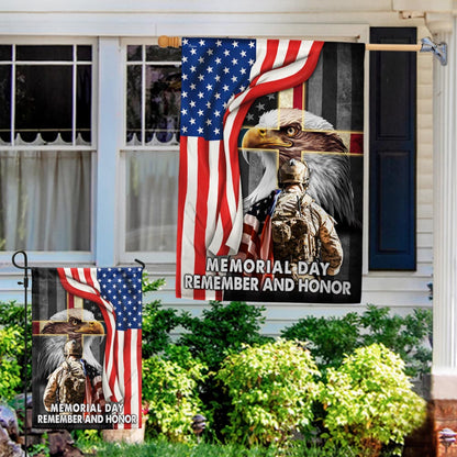 Memorial Day Remember And Honor, U.S. Veteran American Eagle Flag TPT730F