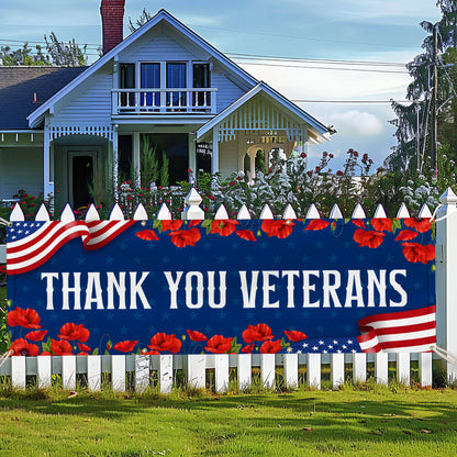 Veterans Day Thank You Veterans Fence Banner TQN3674FB