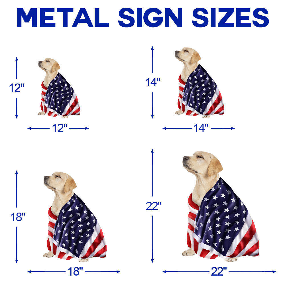 Yellow Labrador Retriever Metal Sign Dog Wrapped In Glory American Patriot BNL592MS
