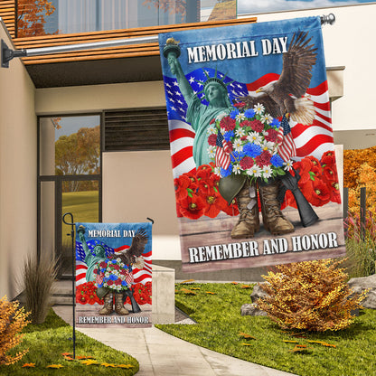 Memorial Day Remember and Honor Veteran Boots Flag MLN1280F