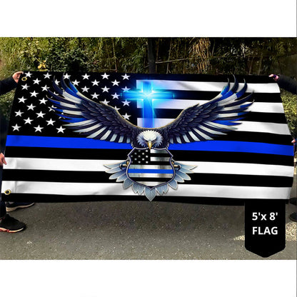 The Thin Blue Line. Police. Law Enforcement American Eagle Flag TPT1581GF