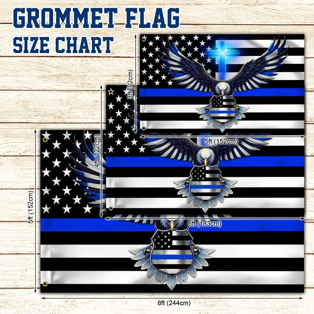 The Thin Blue Line. Police. Law Enforcement American Eagle Flag TPT1581GF