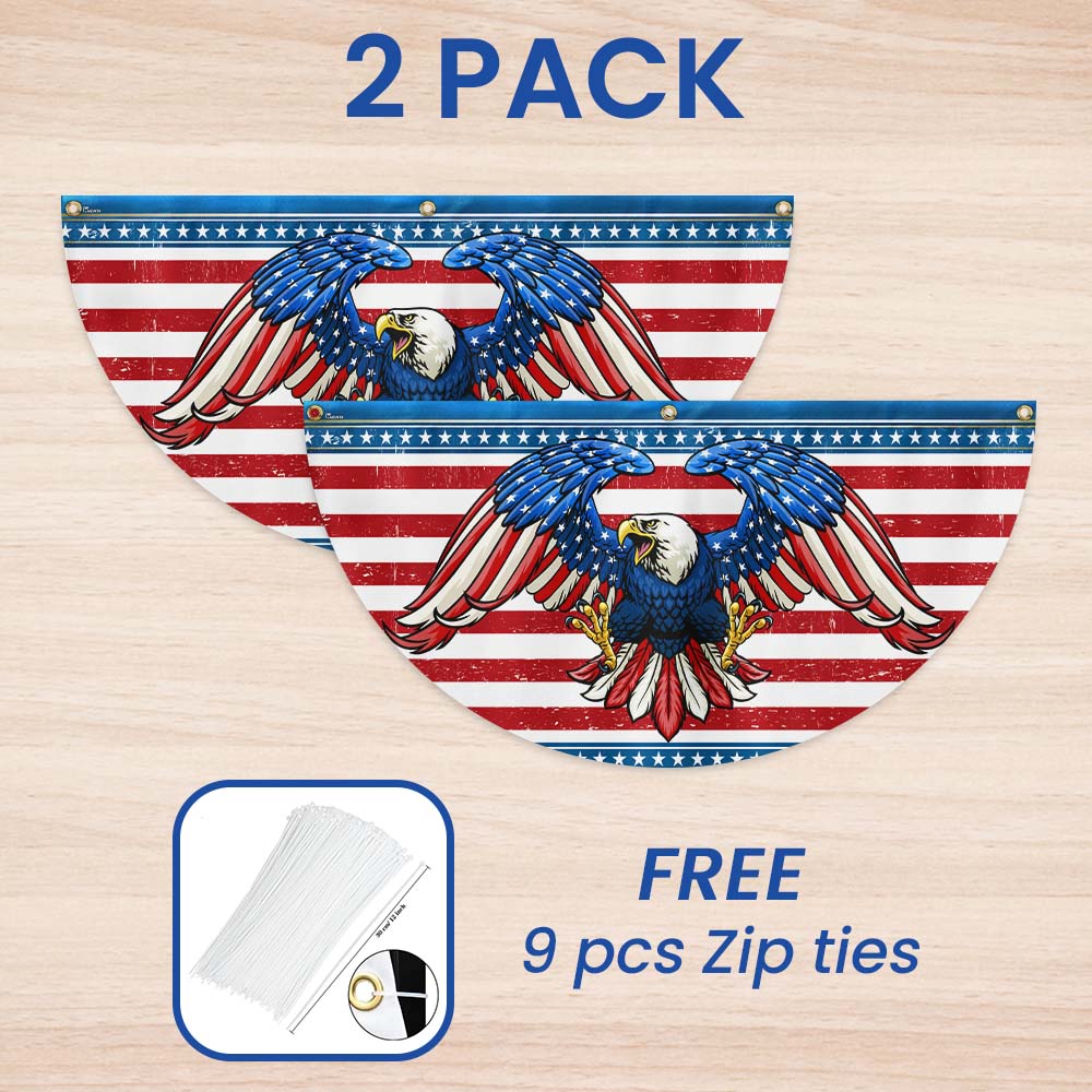 Patriotic Eagle American Non-Pleated Fan Flag MLN3392FL