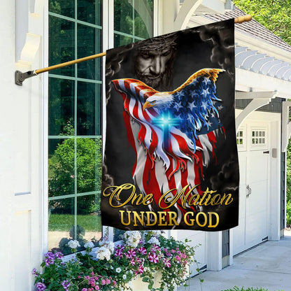 Flagwix American Flag - One Nation Under God Jesus Christian Cross American Eagle Flag TPT810F