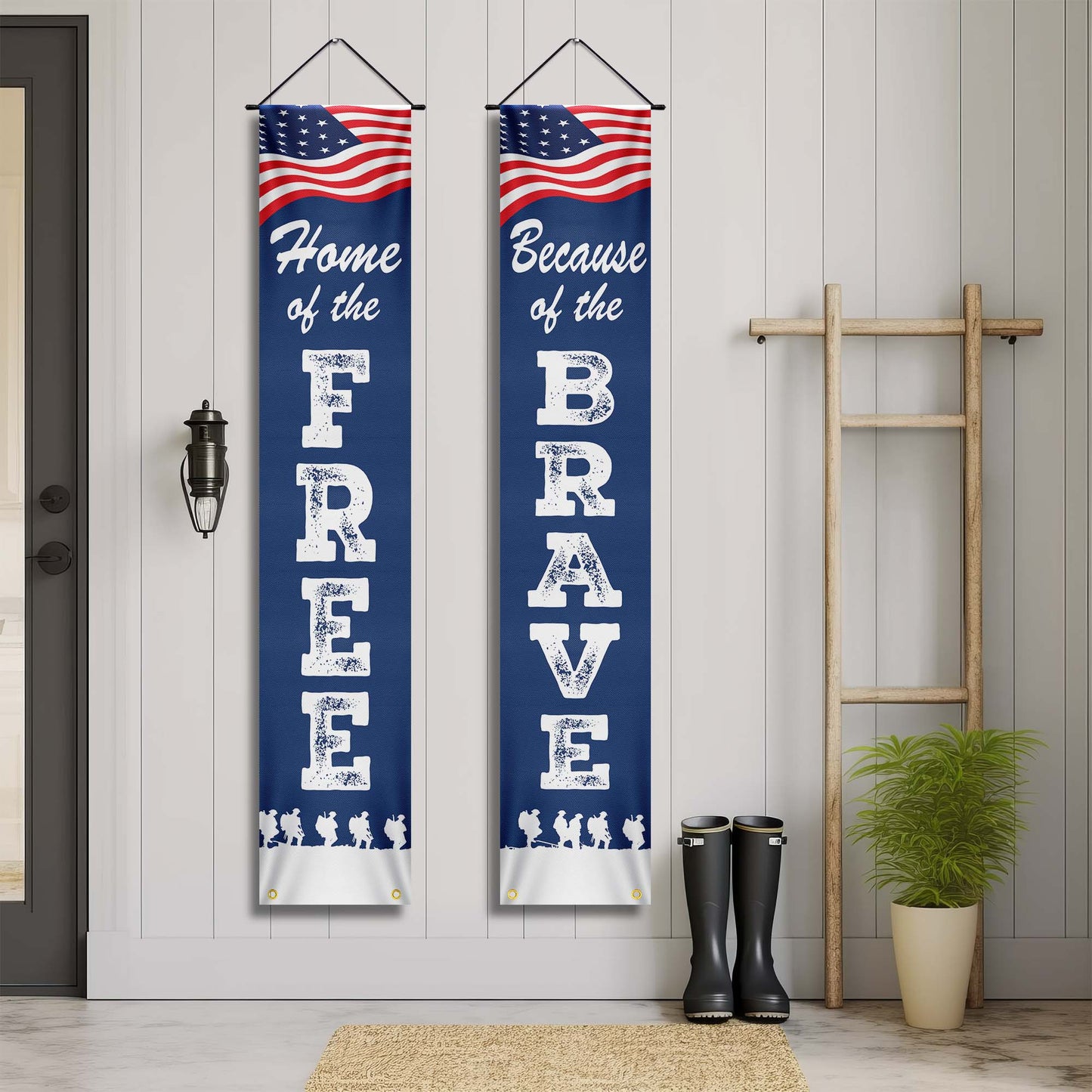 Veterans Day, Home Of The Free Because Of The Brave Door Cover &amp; Banners TPT1273CB