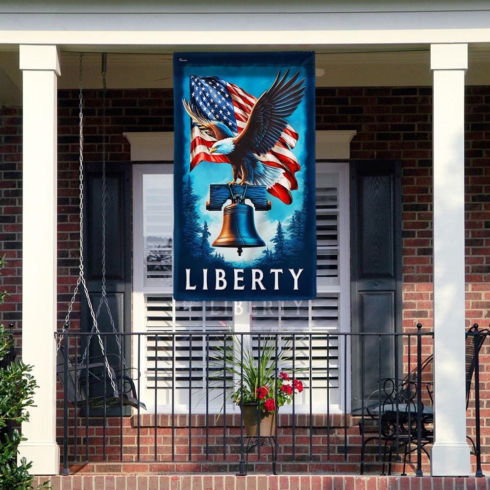 Flagwix American Flag - American Eagle Liberty Bell Flag for 4th of july Decoration