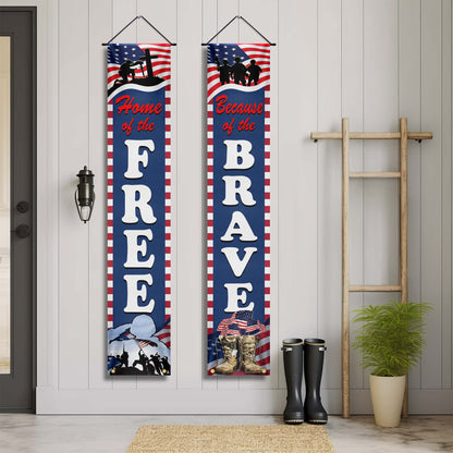Veterans Day, Home Of The Free Because Of The Brave Door Cover &amp; Banners TPT1279CB