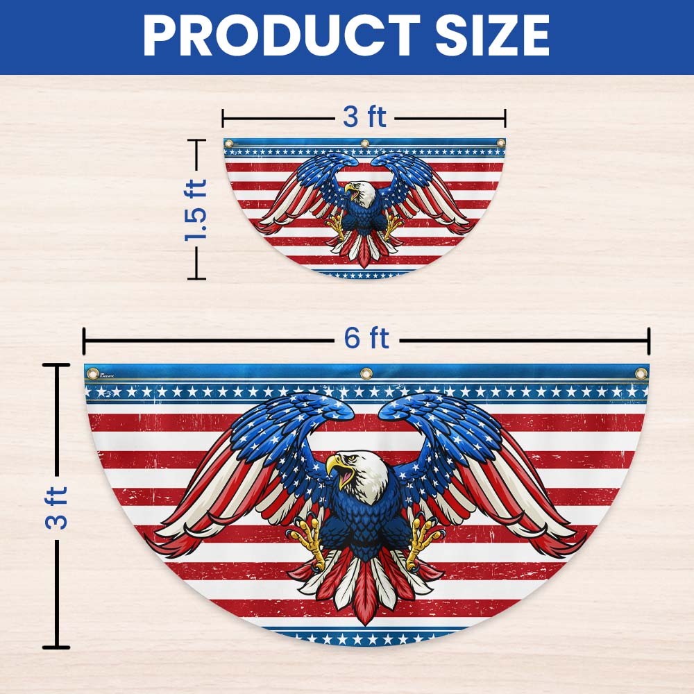 Patriotic Eagle American Non-Pleated Fan Flag MLN3392FL