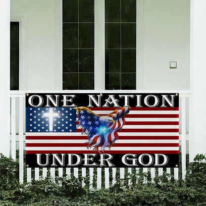 One Nation Under God American Eagle Patriot Fence Banner TPT1649FB
