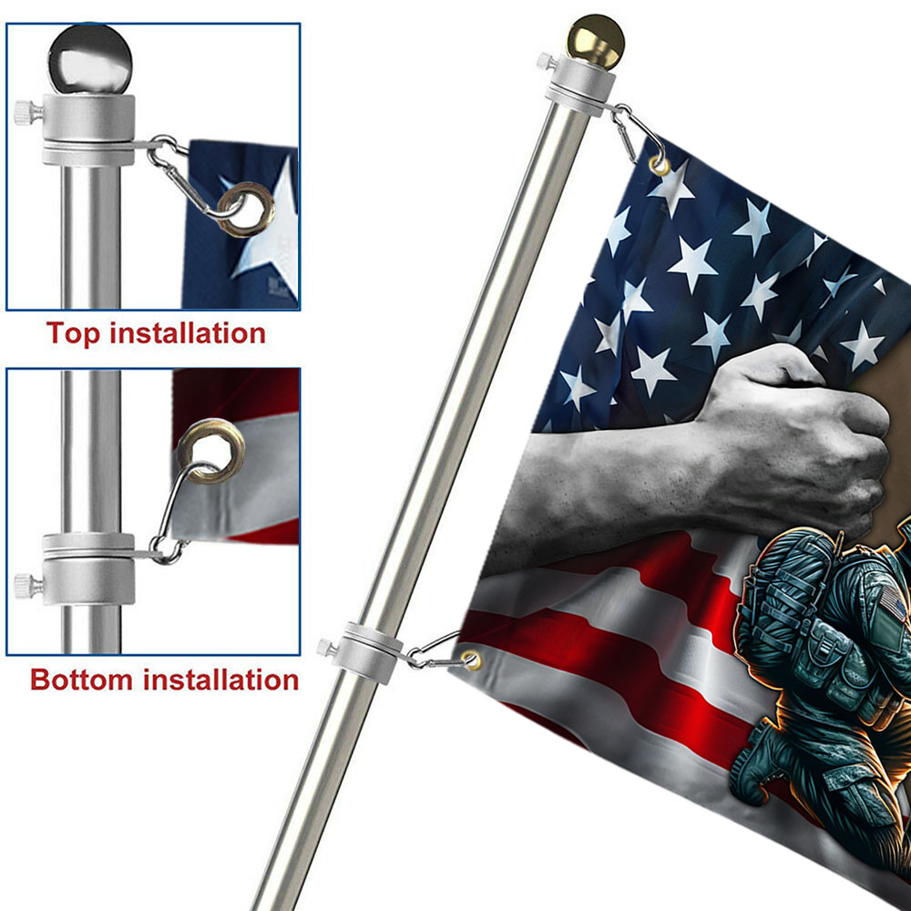 Memorial Day Stand For The Flag, Veteran Memorial Jesus Christian Grommet Flag TPT849GF